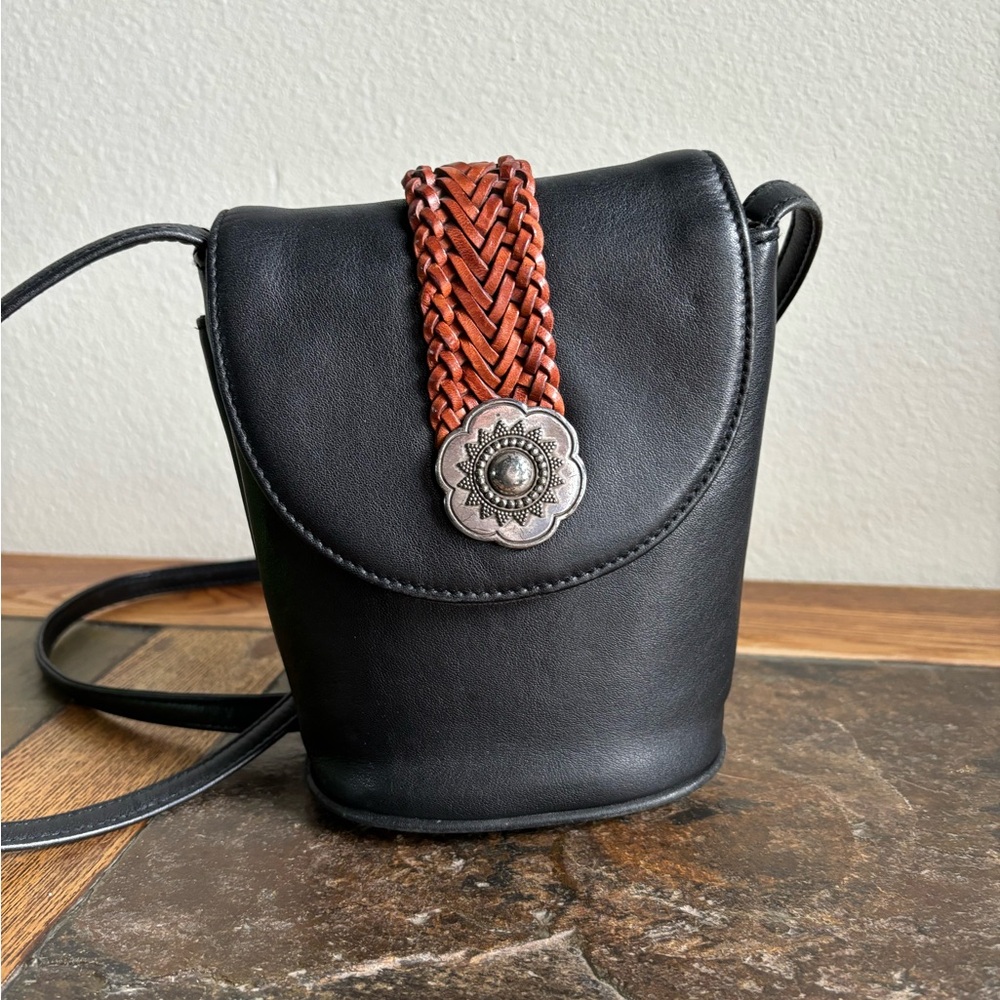 Brighton one world vintage black western bucket bag